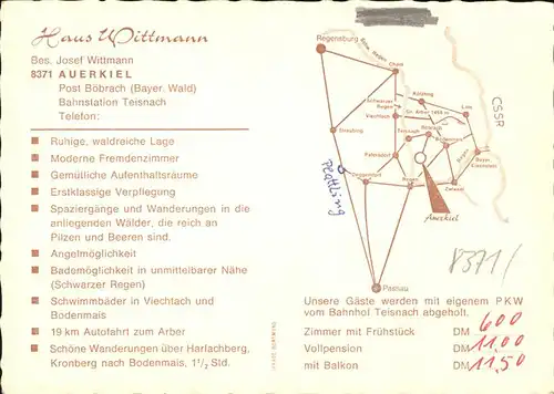 Auerkiel Viechtach Haus Wittmann Speisesaal Kat. Viechtach