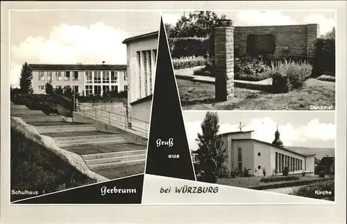 Gerbrunn Denkmal Kirche Schulhaus Kat. Gerbrunn