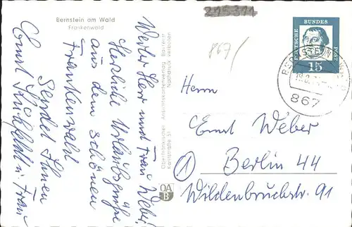 Bernstein Wald Gesamtansicht Kat. Schwarzenbach a.Wald