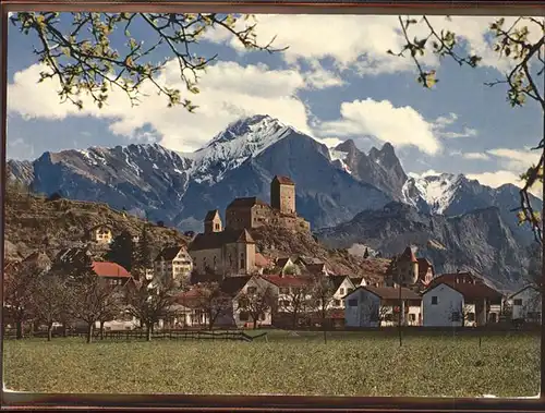 Sargans Schloss mit Falknis Kat. Sargans