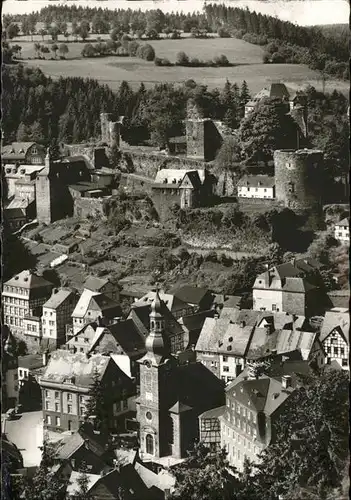 Monschau Schloss Ruine Kirche Luftaufnahme Kat. Monschau