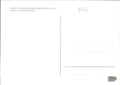 Sprockhoevel IG Metall Bildungszentrum Grosser Lehrraum Innenhof Kat. Sprockhoevel