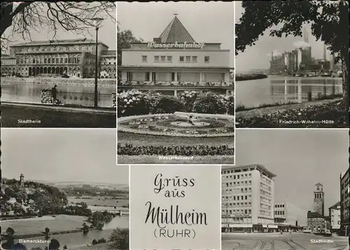 Muelheim Stadthalle Wasserbahnhof Friedrich Wilhelm Huette Bismarckturm Stadtmitte Kat. Muelheim an der Ruhr