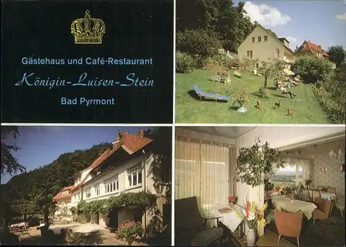 Bad Pyrmont Gasthaus Cafe Restaurant Koenigin Luisen Stein Kat. Bad Pyrmont