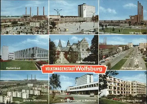 Wolfsburg VW Werk Rathaus Hallenbad Schloss Porschestrasse Kulturzentrum Rathaus Emmaus Heim Kat. Wolfsburg