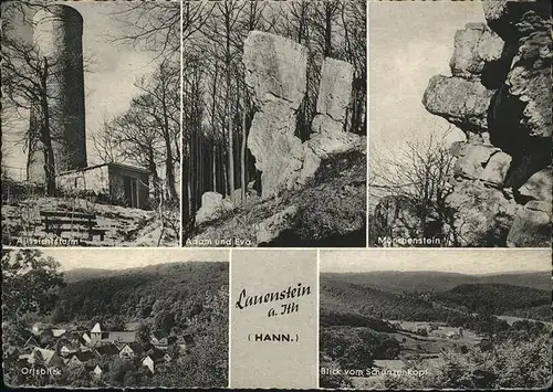 Lauenstein Salzhemmendorf Aussichtsturm "Adam und Eva" Steine Moenchenstein Teilansichten / Salzhemmendorf /Hameln-Pyrmont LKR