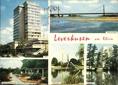 Leverkusen City Hochhaus Rheinbruecke Park Doktorsburg Alkenrath Manfort Kat. Leverkusen