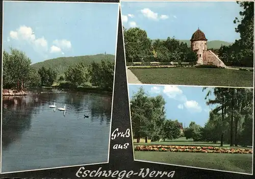 Eschwege Schwanenteich Schlosspark Turm Parkanlagen Kat. Eschwege