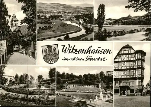 Witzenhausen Teilansichten Witzenhausen Kirche Werra Park Freibad Fachwerkhaus Stadtwappen Kat. Witzenhausen