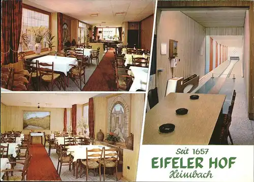 Heimbach Eifel Hotel Eifeler Hof Kegelbahn Kat. Heimbach