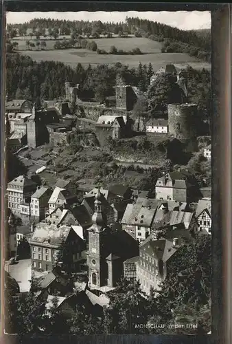 Monschau Teilansicht Monschau Burg Kirche Luftaufnahme Kat. Monschau