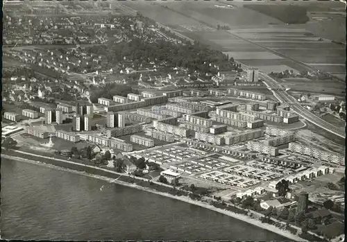 Stammheim Koeln Luftaufnahme Stammheim Wohnsiedlung am Rhein Kat. Koeln