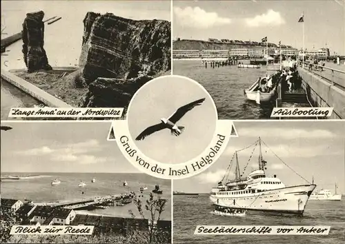Helgoland Ausbootung Lange Anna Reede Seebaederschiffe / Helgoland /Pinneberg LKR