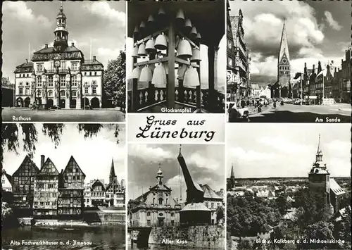 Lueneburg Am Sande Glockenspiel Rathaus ALter Kran Kat. Lueneburg