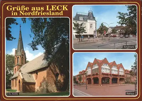 Leck Rathaus Schafmarkt Ev. Kirche Kat. Leck