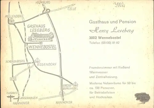 Wennebostel Han Gasthaus Leseberg Kat. Wedemark