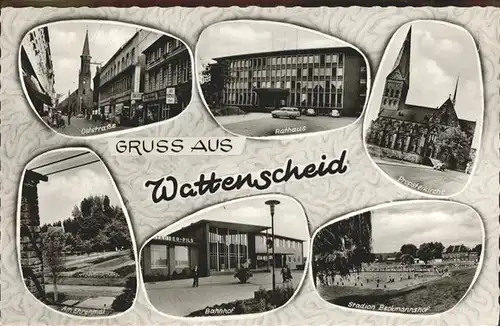 Wattenscheid Rathaus Bahnhof Probsteikirche Am Ehrenmal Kat. Bochum