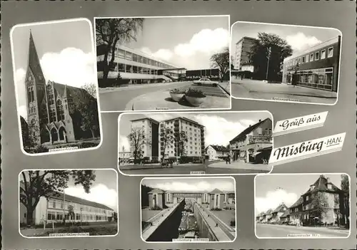 Misburg Anderten Rathaus Hindenburg Schleuse Johannis Kirche  Kat. Hannover