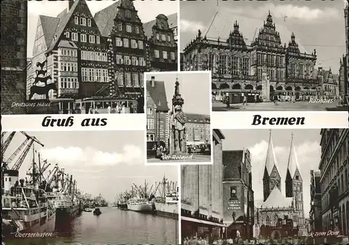 Bremen Deutschen Haus Stadtmusikanten Dom Hafen Rathaus Roland Kat. Bremen