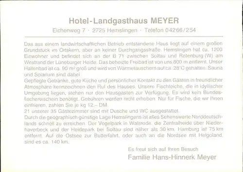 Hemslingen Hotel Landgasthof Meyer Kat. Hemslingen