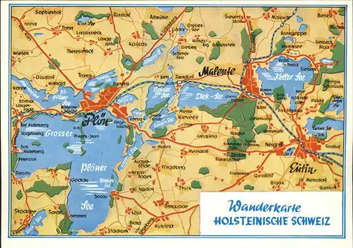 Malente Gremsmuehlen Landkarte Holsteinische Schweiz Kat. Malente