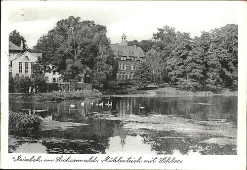 Reinbek Sachsenwald Muehlenteich mit Schlos Kat. Reinbek