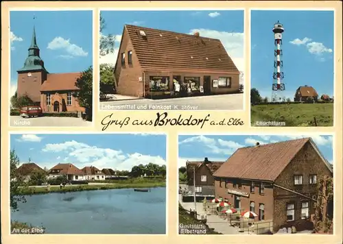 Brokdorf Holstein Leuchtturm Elbe Gasthaus Elbstrand Kat. Brokdorf