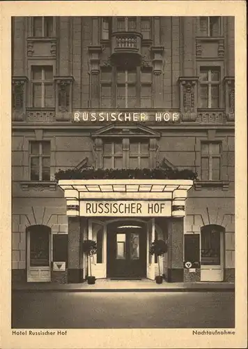 Berlin Hotel Russischer Hof bei Nacht Georgenstrasse Kat. Berlin