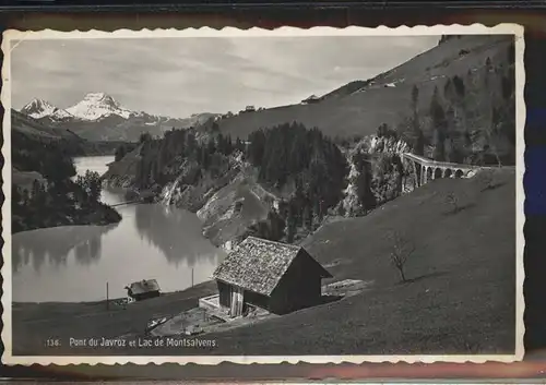 Lac de Montsalvens Pont du Javroz Kat. Gruyeres