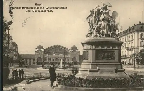 Basel BS Strassburgerdenkmal Centralbahnplatz Bundesbahnhof Kat. Basel