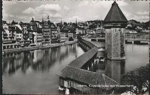 Luzern LU Kapellbruecke Wasserturm Kat. Luzern