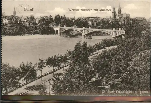 Basel BS Wettsteinbruecke Muenster Kat. Basel