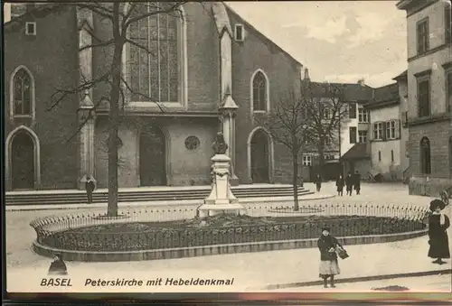 Basel BS Peterskirche Hebeldenkmal Kat. Basel