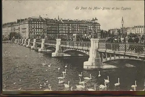 Geneve GE Pont du Mont Blance Schwaene Bruecke Kat. Geneve