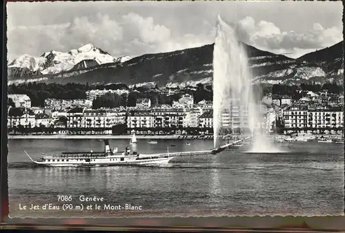 Geneve GE Mont Blanc Dampfschiff Kat. Geneve