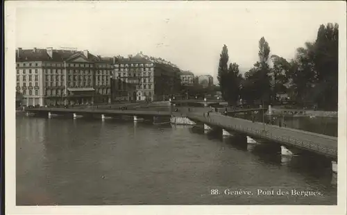 Geneve GE Pont des Bergues Bruecke Kat. Geneve