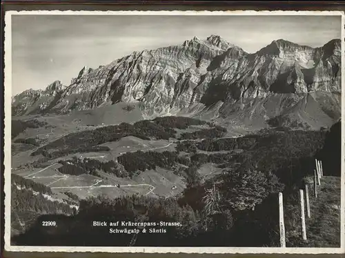 Schwaegalp Saentis Kraezernpass Strasse Kat. Schwaegalp