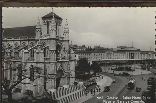 Geneve GE Eglise Notre Dame Strassenbahn Kat. Geneve