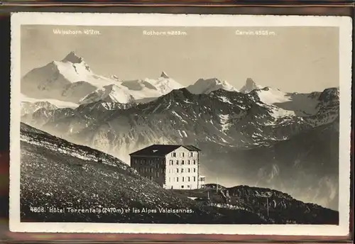 Rothorn Aletschgletscher Weisshorn Hotel Torrentalp Alpes Valaisannes Kat. Rothorn