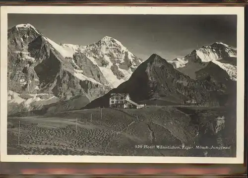 Eiger Grindelwald Moench Jungfrau Hotel Rigi Maennlichen Kat. Eiger