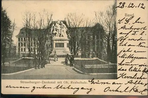 Basel BS Strassburger Denkmal Ob. Realschule Kat. Basel