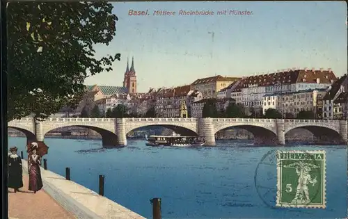 Basel BS Mittlere Rheinbruecke Muenster Kat. Basel