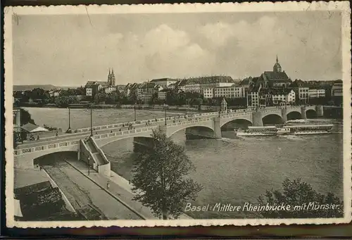 Basel BS Mittlere Rheinbruecke Muenster Kat. Basel