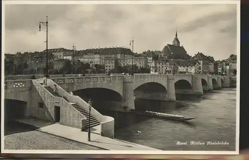 Basel BS Mittlere Rheinbruecke Kat. Basel