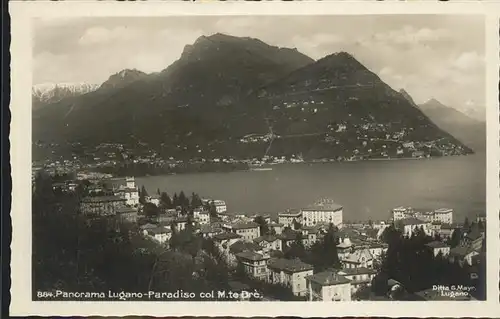 Lugano Paradiso Panorama col Monte Bre Kat. Lugano Paradiso