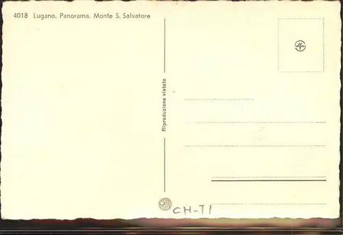 Lugano Panorama Monte S. Salvatore Kat. Lugano