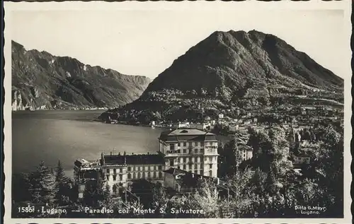 Lugano Paradiso col Monte S. Salvatore Kat. Lugano Paradiso