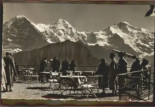 Schynige Platte Eiger Moench Jungfrau Aussicht Fernroht Terrasse Menschen Kat. Schynige Platte