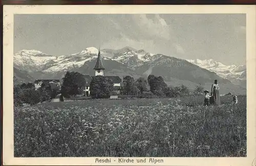 Aeschi Spiez Kirche Alpen Familie Kinder Kat. Aeschi Spiez