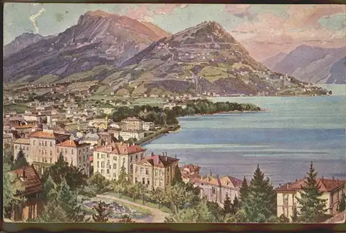 Lugano Kuenstlerkarte See Monte Bre e Boglia Kat. Lugano